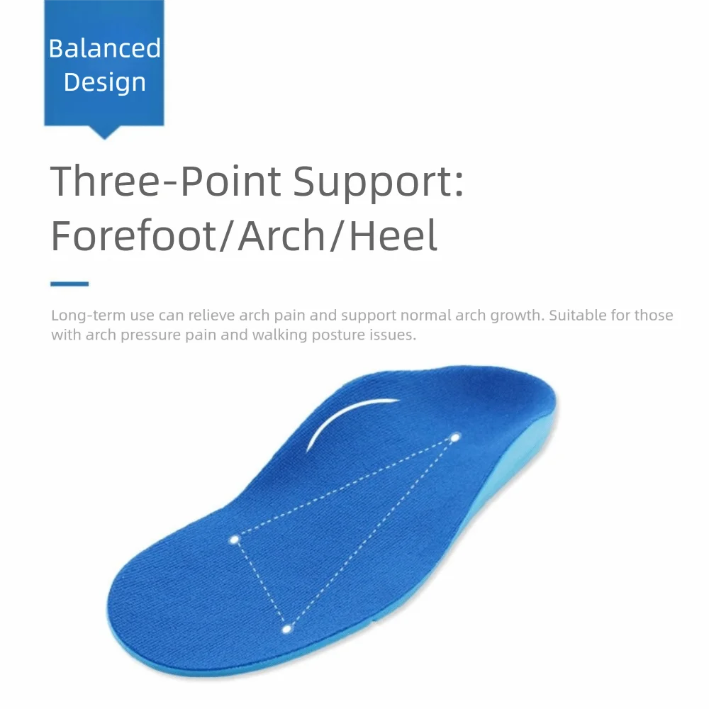 Breathable Material Arch Support Insoles Shock Absorption Soft Comfortable Orthopedic Insoles Foot Correction
