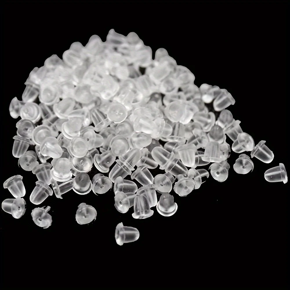 500/1000pcs Soft Silicone Rubber Earring Back Stoppers for Stud Earrings DIY Earring Findings Accessories Bullet Tube Ear Plugs
