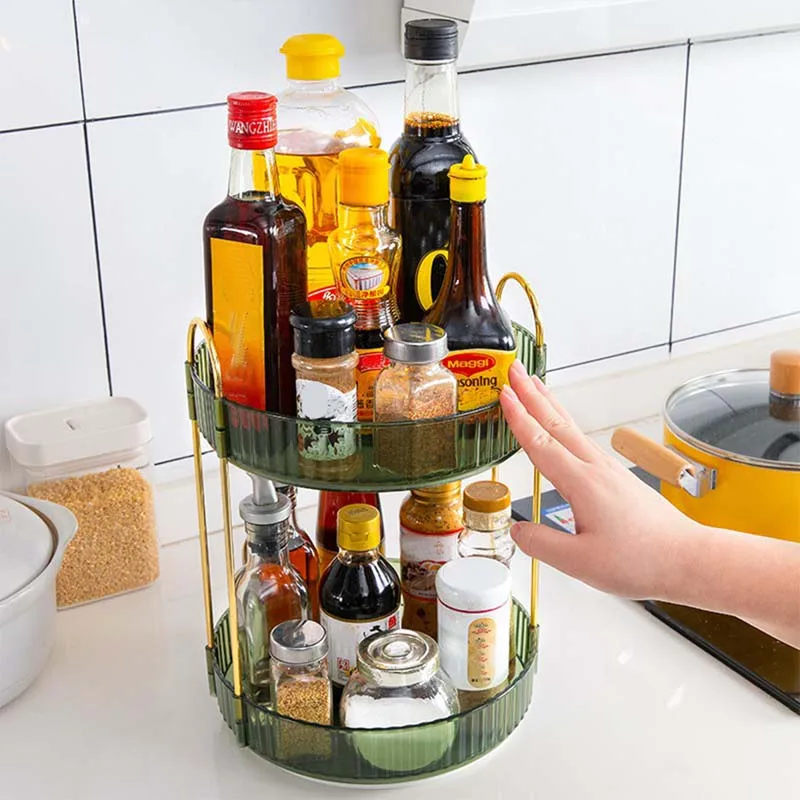 1/2/3 Layer 360° Rotatable Storage Holder Makeup Organizer Multi-purpose Display Stand Kitchen Storage Rack Bathroom Accessories