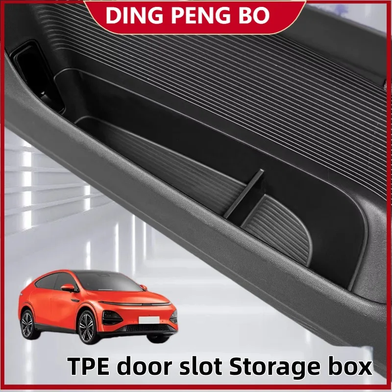 for Xpeng G6 2023 2024 Car Door Side Storage Box Car Accessories TPE Front Gate Slot Anti Dirty Storage Organizer Tray