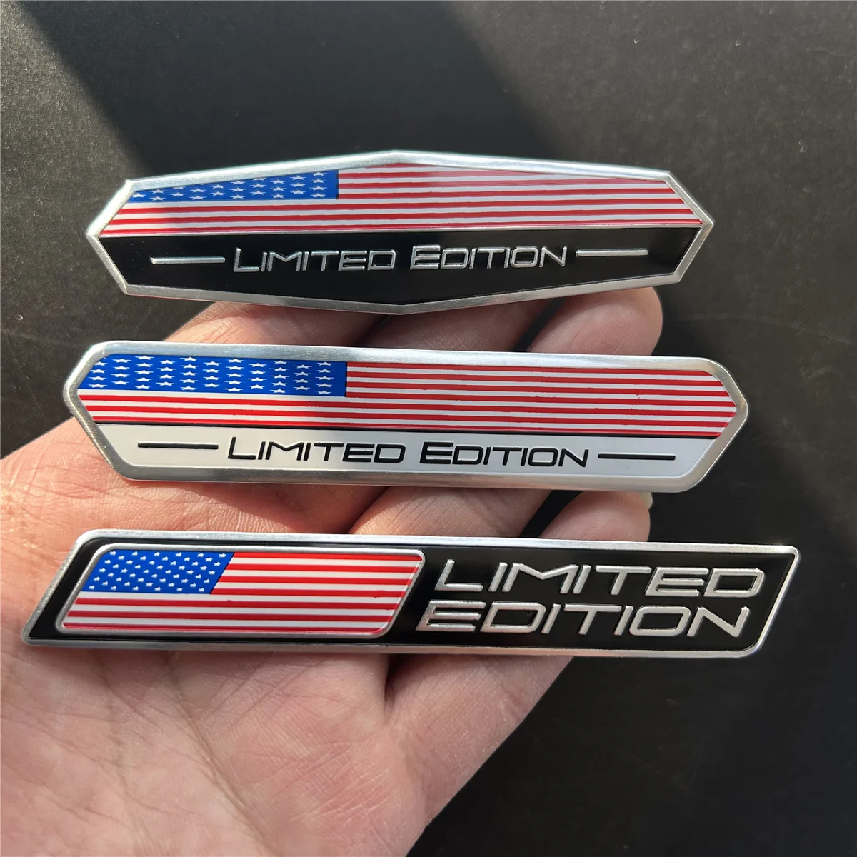 Emblema Adhesivo de Aluminio de Edición Limitada con la Bandera Nacional de los Estados Unidos de América, Insignia para Maletero Trasero, Adhesivo para Guardabarros, Calcomanía para Carrocería, Emblema para Automóvil