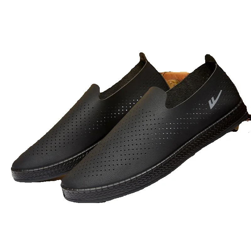 Pull-on Men's Casual Slip-on Leather Shoes, 2026 New Spring/summer Breathable Mesh Casual Old Beijing Shoes_vogvips.com