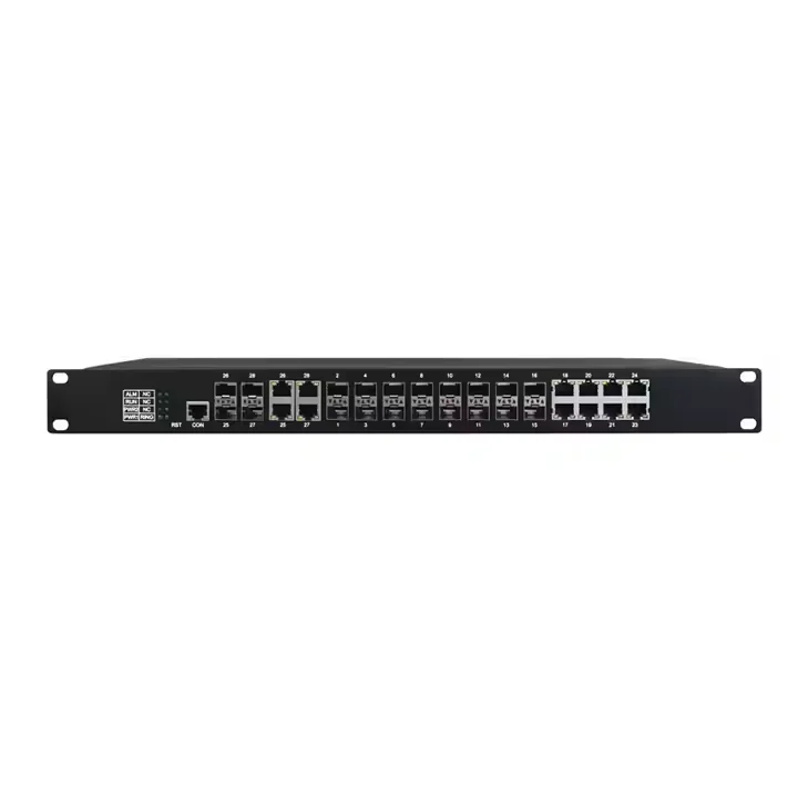 優れた価格管理 8ポート ギガビットイーサネット + 16ポート 100/1000M SFP 産業用リングファイバーネットワークスイッチ (SFP/イーサネットコンボ搭載)