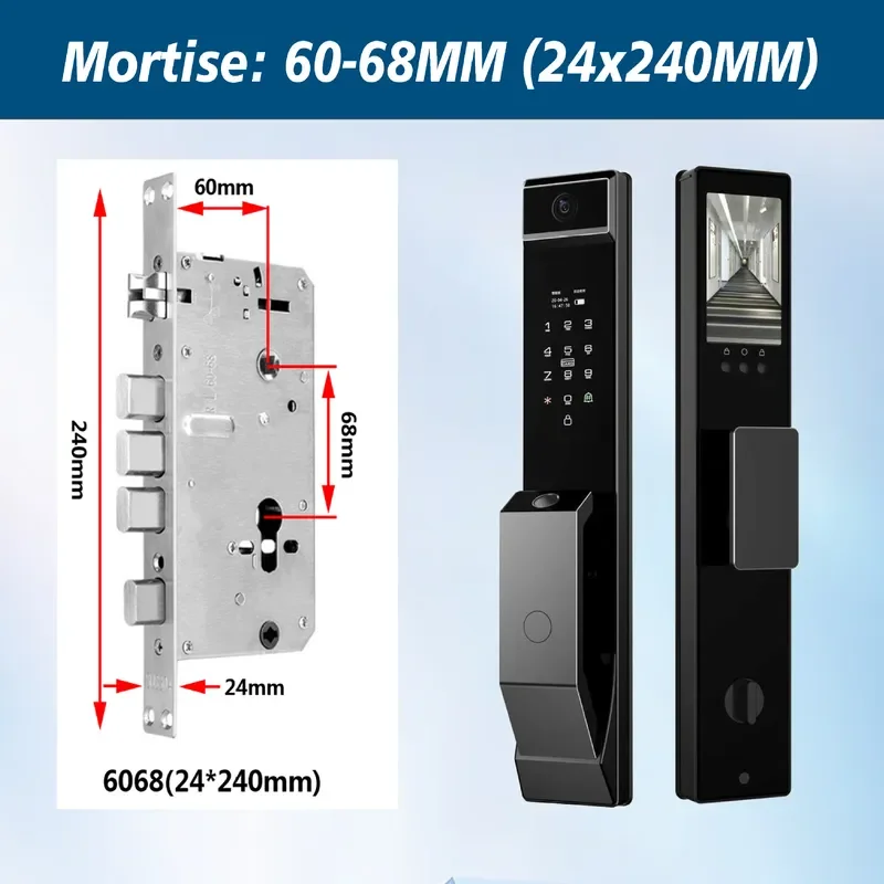 Automatic Visual Cat Eye Smart Door Lock Household Anti Theft Fingerprint Password APP Remote Video Intercom Face Recognition