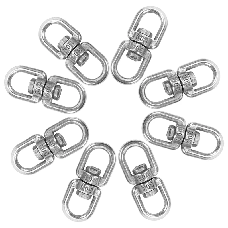 8PCS Stainless Steel Hanging Basket Spinners Plant Hanger Swivel Hook Swivel Clip For Dog Lead, Flower Pot Basket (M4)