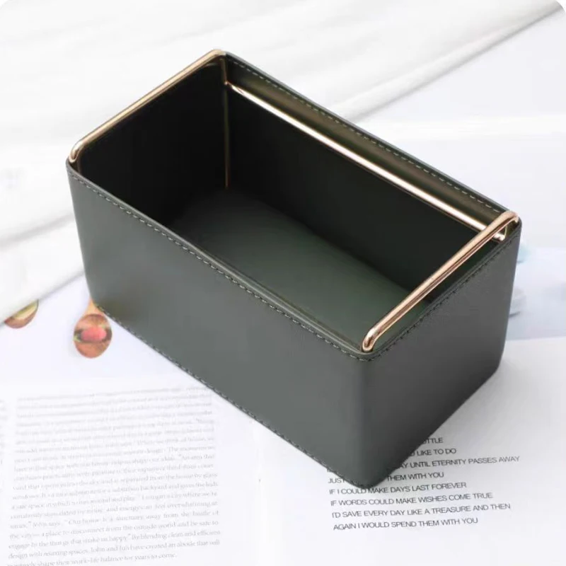 Creative High-end Leather Storage Box Large Household Bedroom Living Room Office Cosmetics Remote Control Sundries Furnishings