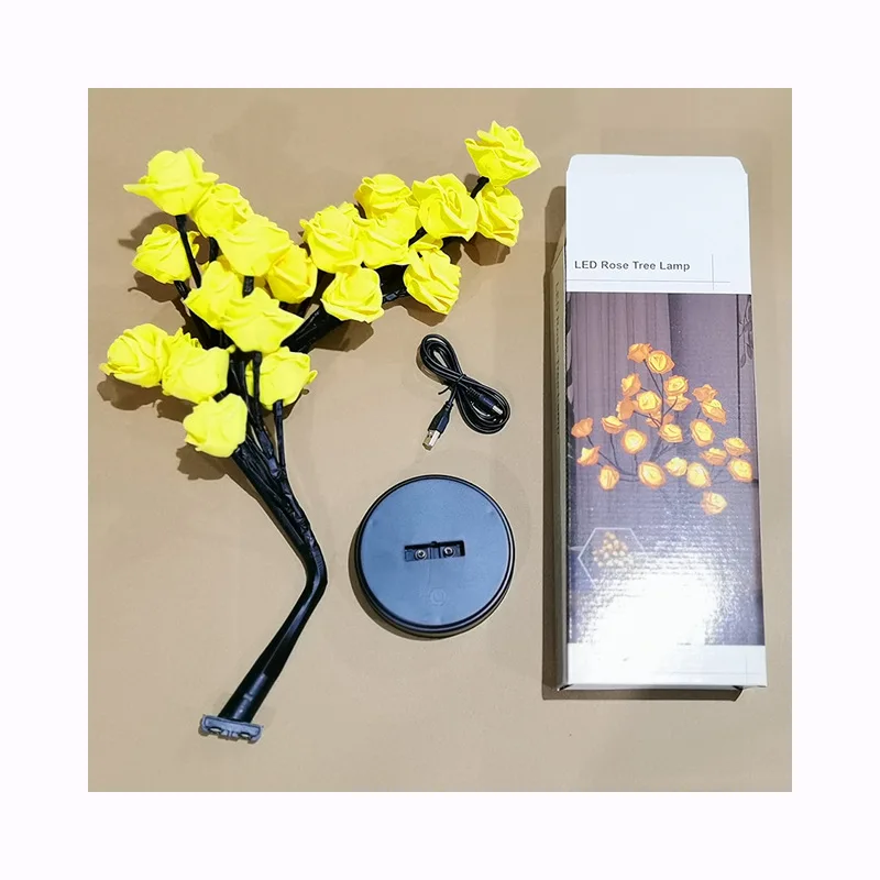 Искусственный цветок с питанием от USB, лампа из клена, светодиодная настольная лампа в виде дерева бонсай, украшение для дома, свадебного фестиваля