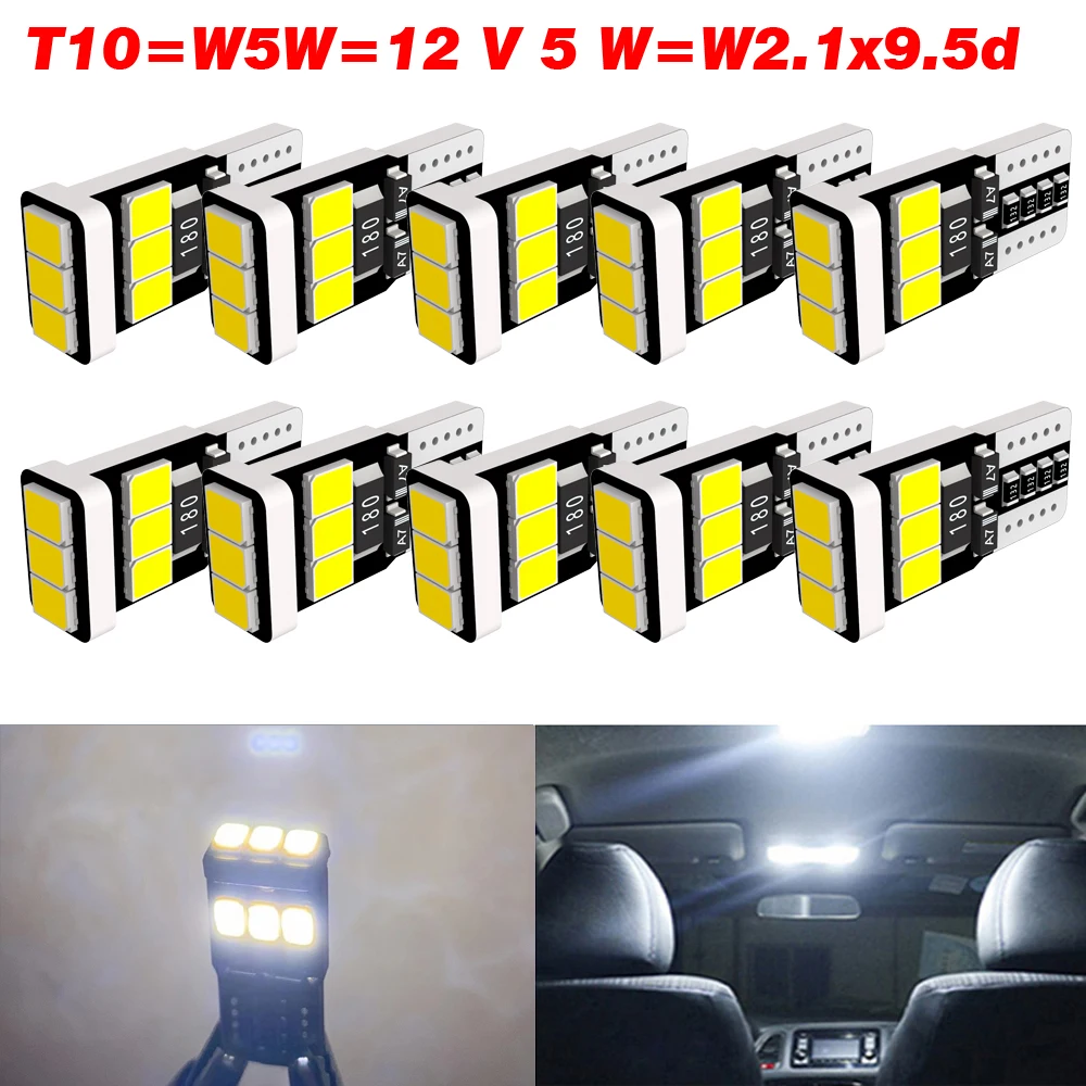 

10pcs W5W T10 Led Canbus Bulb Car Interior Light Dome Trunk Parking Lights For Volvo XC60 XC90 S60 V70 S80 S40 V40 V50 XC70 V60