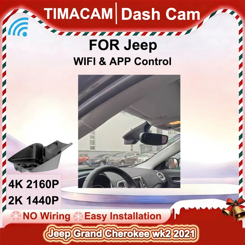 

TIMACAM 2K 4K 2160P видеорегистратор передняя и задняя камера DVR Wi-Fi Plug and Play видеорегистратор для Jeep Grand Cherokee wk2 2021