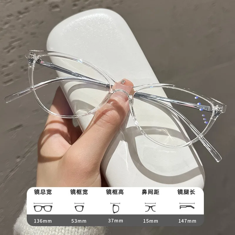 New Cat Eye Prescription Women's Glasses Frame TR Glasses Frame Pure Titanium Lens Legs with Optical Glasses Frame