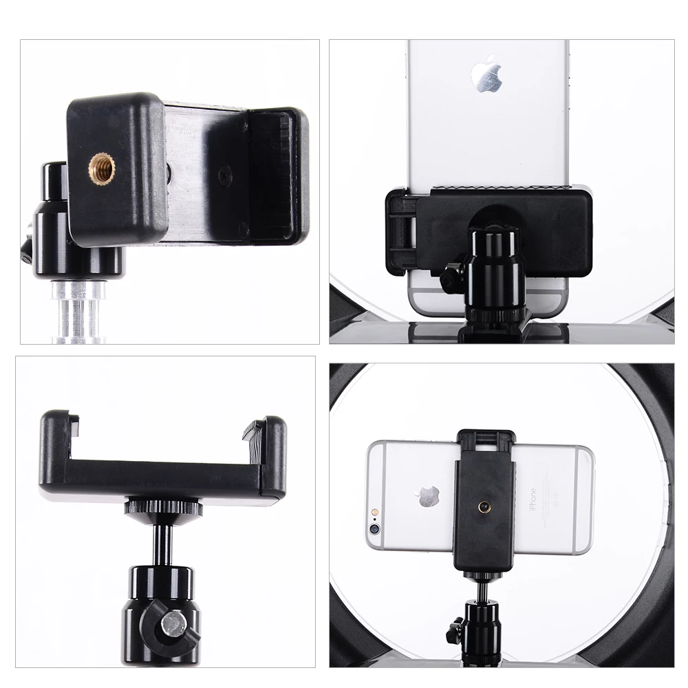 Adaptador de zapata para Flash 1/4, soporte de cabeza de bola con bloqueo + Clip de teléfono, montaje para teléfono móvil Nikon DSLR SLR