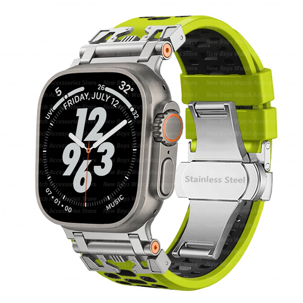 Sport Silicone Strap for Apple Watch Ultra 3 2 49mm Series 11 10 46mm Bracelet for Iwatch Series 9 8 7 6 5 SE 3 44mm 45mm Band