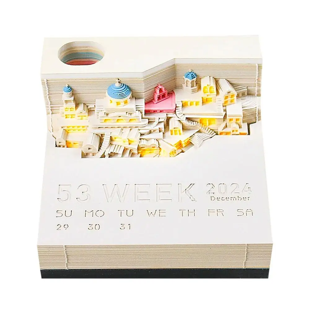 Imagem -06 - Magic Block Castelo 3d Notepad Calendário Memo Pad Papelaria Acessórios de Papel Presente Hary Design 2025