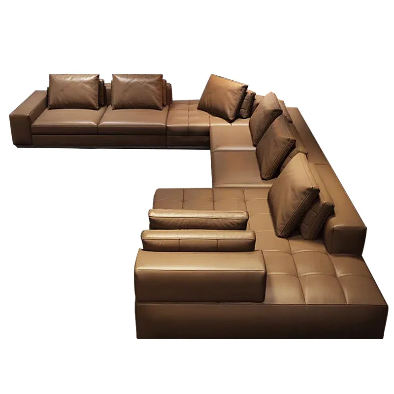 

Leather, Italian, minimalist, large apartment, living room, combination sofa