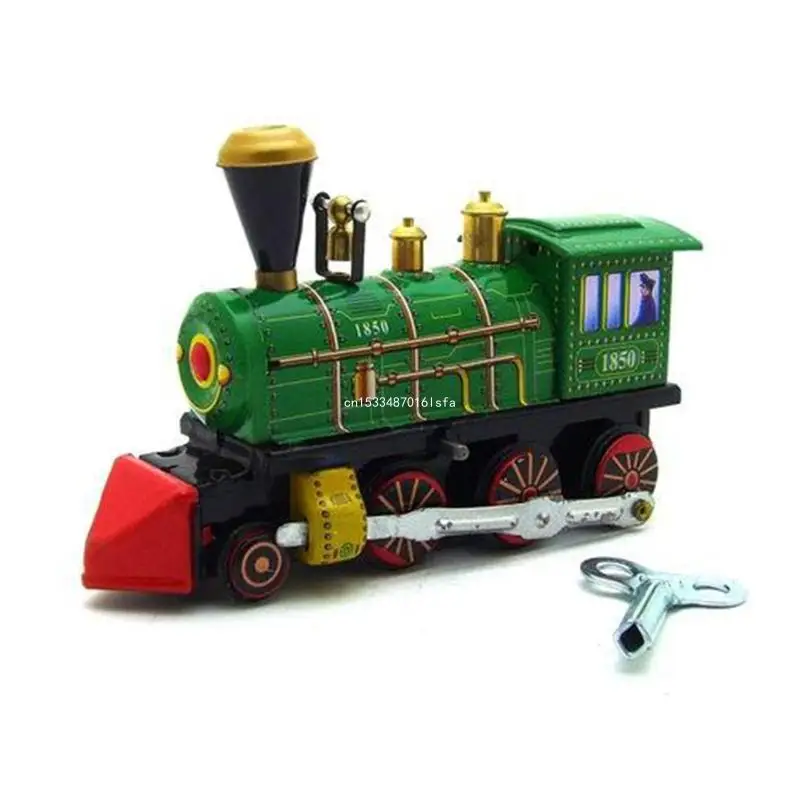 Train Wind Up Toy Tin Car Toy Wind Up Green Locomotive Toy Clockworks Toy Vehicle Toy Vintage Wind Up Toy Train Toy Dropship