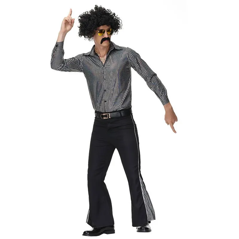 

Тематический костюм диско на Хэллоуин 90-х годов, наряд для танцевального выступления, ретро одежда для пар, eup, маскарадный бал, ансамбль, сценический костюм