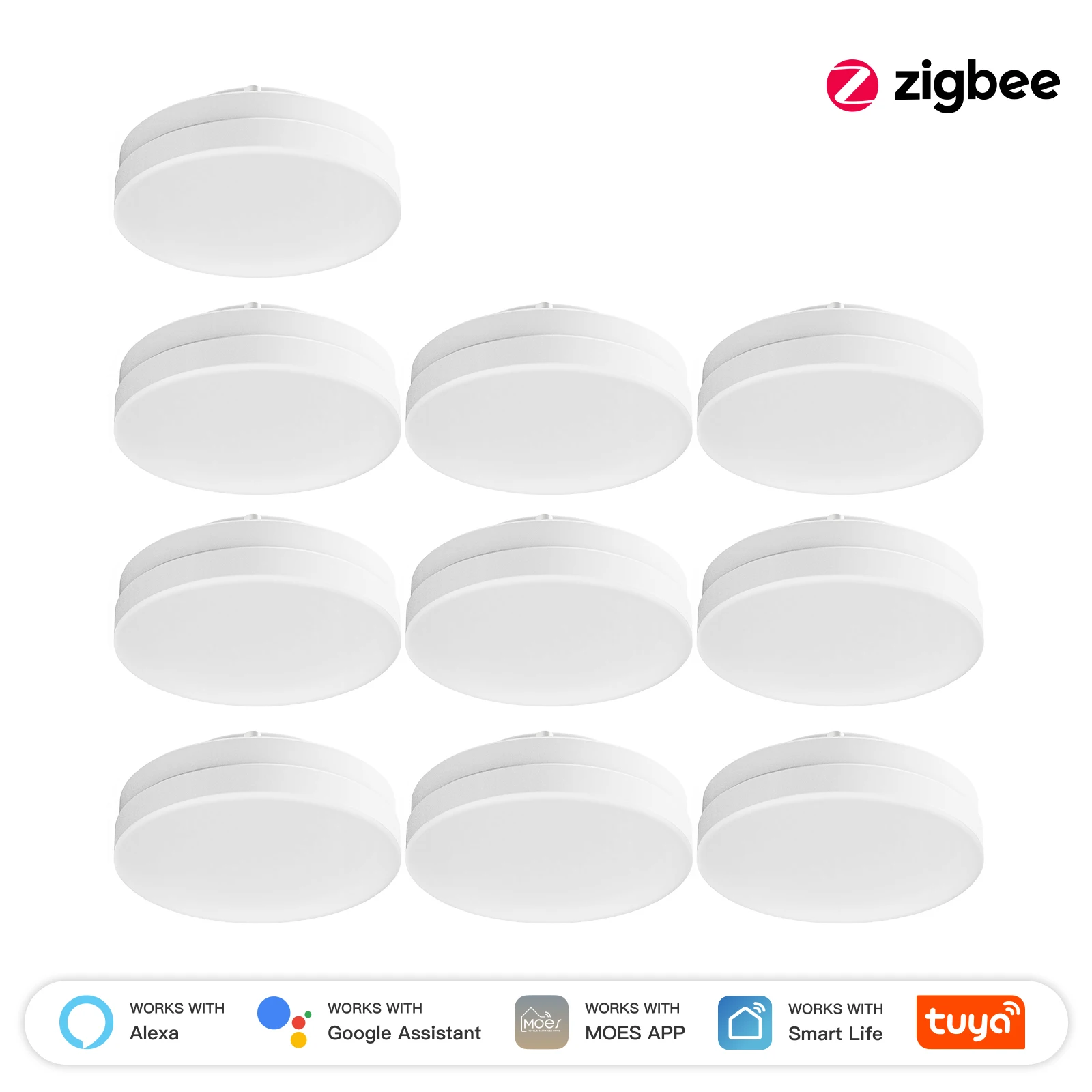 MOES Tuya ZigBee Smart LED Lampe GX53 Farbwechsel Dimmbare Glühbirne Musik Sync Restaurant Schrank Arbeit Mit Alexa Google Hause