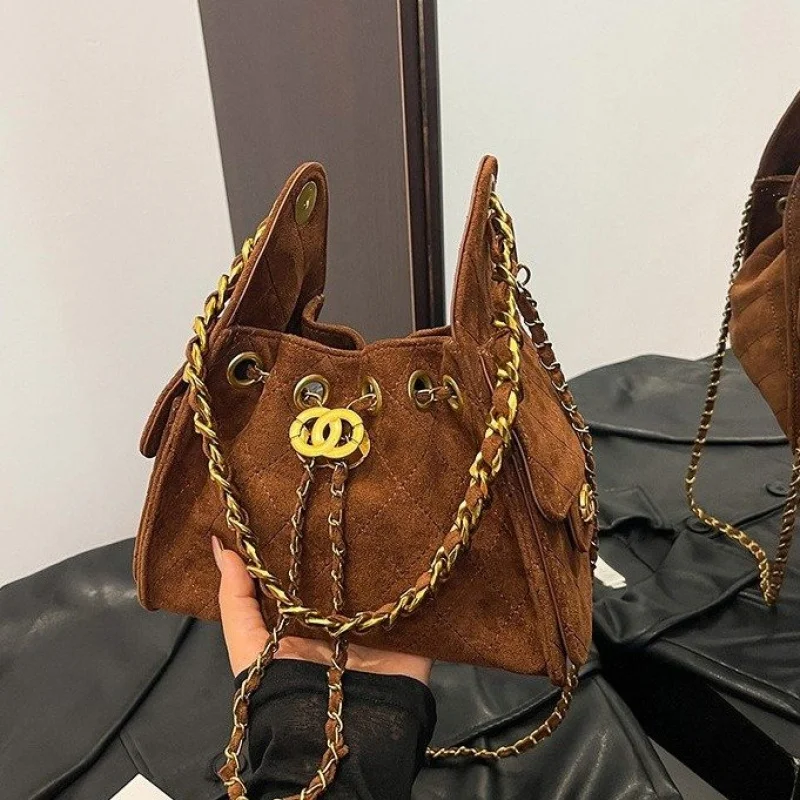 Bolso de hombro de diseñador famoso para mujer, elegante marca de lujo de cuero con múltiples bolsillos funcionales