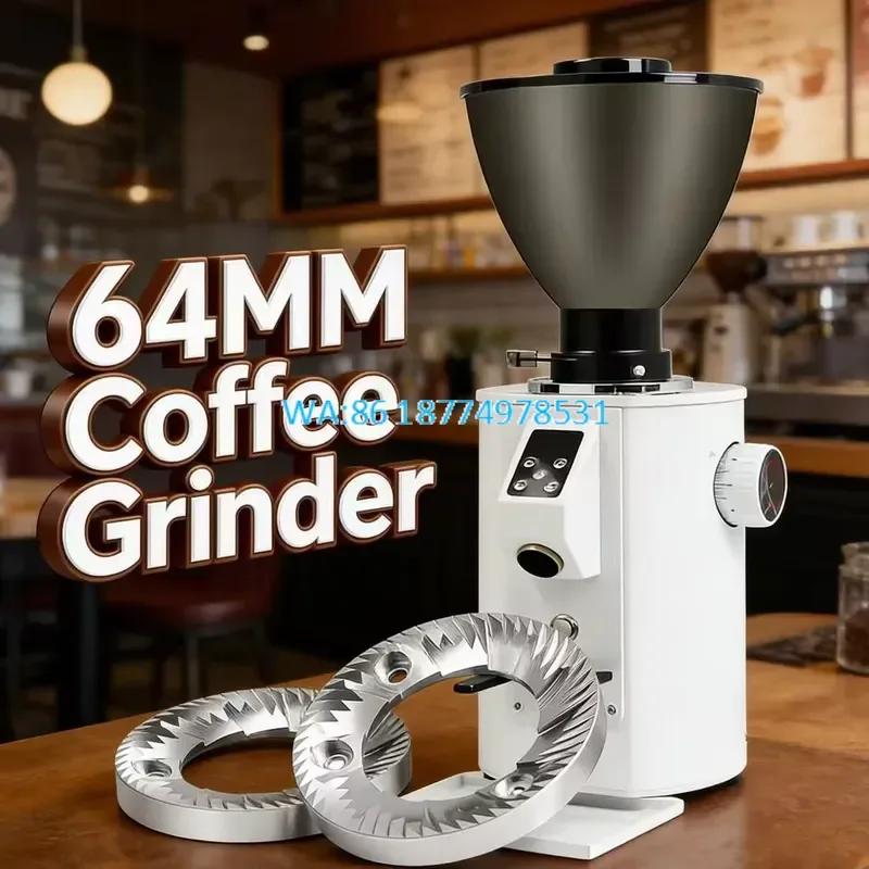 Wmwmnu 64mm Flat Burr Commercial Espresso Grinder Coffee Bean Grinder for Coffee Shop DF64 Style Manual Hand Crank Mill