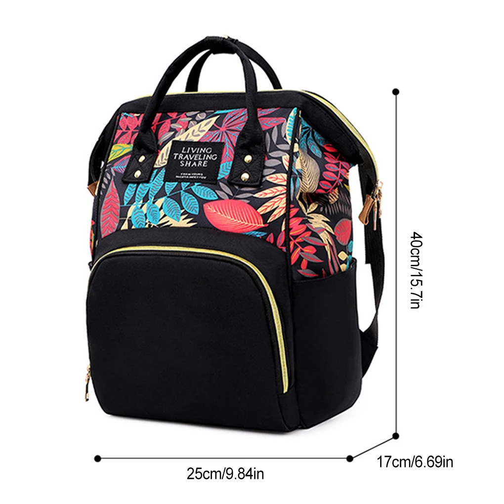 Fashionable Large Mommy Baby Nursing Bags For Trendy Moms Large Capacity Ladies Shoulder Backpacks Black