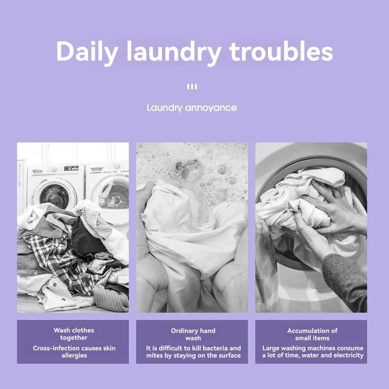 Hot-EU Plug Portable Mini Folding Washing Machine For Travel And Home Use Home Portable Mini Folding Washer