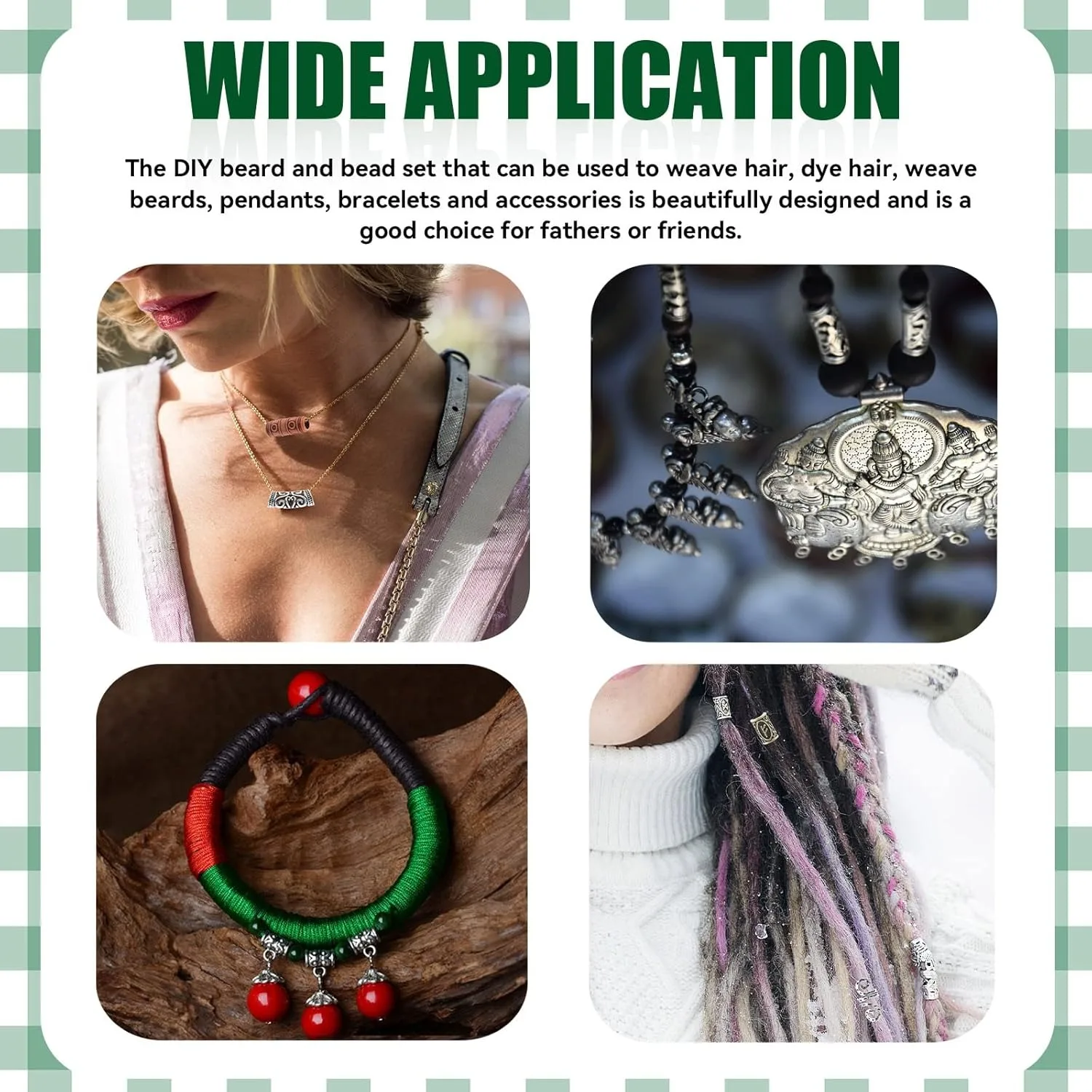 281 unids/bolsa Kit surtido de cuentas para el cabello incluye rastas, bandas de goma y Anillo para el cabello para trenzado de cabello, joyería DIY