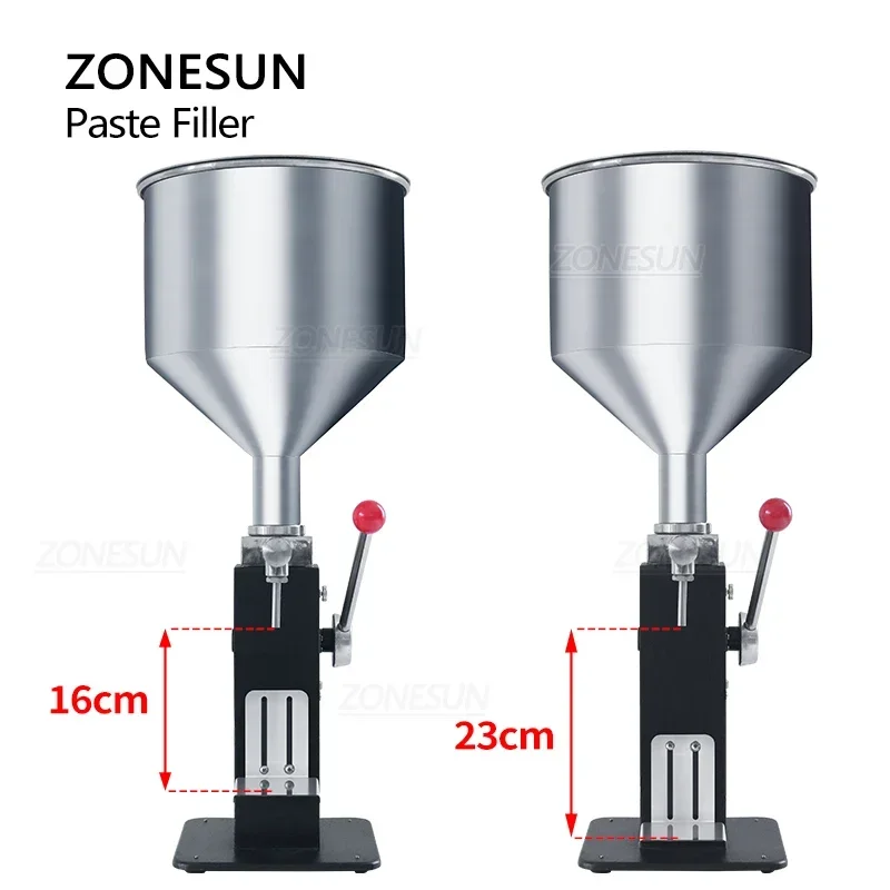 ZONESUN ZS-MGT1S Liquid Paste Filling Machine Manual Bottle Filler Cosmetic Cream Honey Pasta Sauce Peanut Butter Food Packaging