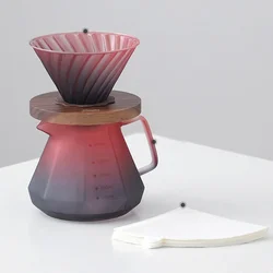 3-piece Set Blackberry Hand-brewed Coffee Filter Cup Coffee Pot Set Coffee Glass Filter Cup Sharing Pot 1-4 People Filter Paper