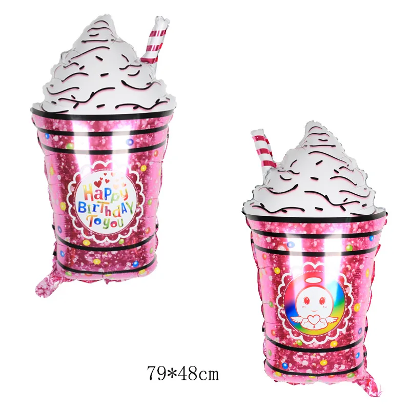 Donut Ice Cream Aluminum Film Balloon Cute Colorful Ice Cream Popcorn Children\'s Birthday Party Decoration School Gift