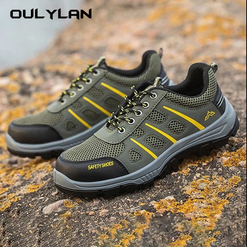 

Steel Toe Work Safety Shoes Men Hiking Sneakers Anti Piercing Puncture-Proof Boots Large Size Construction Working Shoes Man