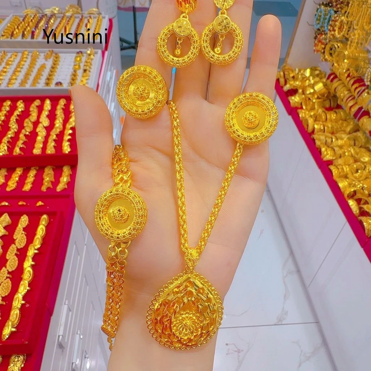 Women'S Fashion Rings Gold - Novo Conjunto de Joias de Luxo