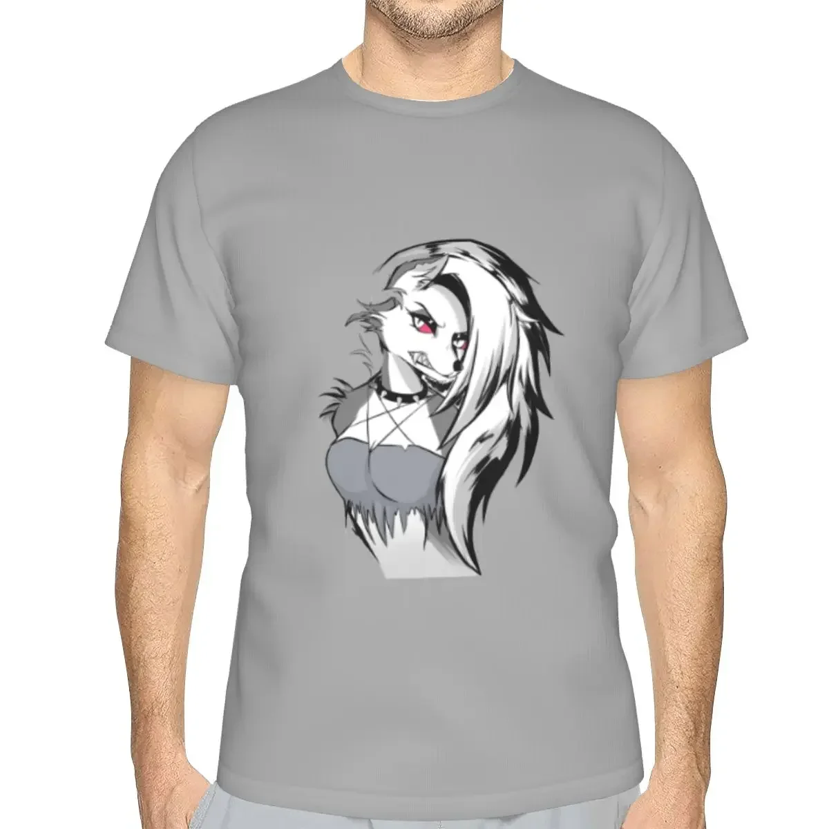 polyester Helluva Boss Loona T-Shirt Men's Classic T Shirt Men Round Neck Summer Shirts Tops