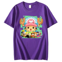 Anime ONE PIECE T-shirt Tony Chopper Printed T-shirt Leisure Sports Street Men's and Women's T-shirt