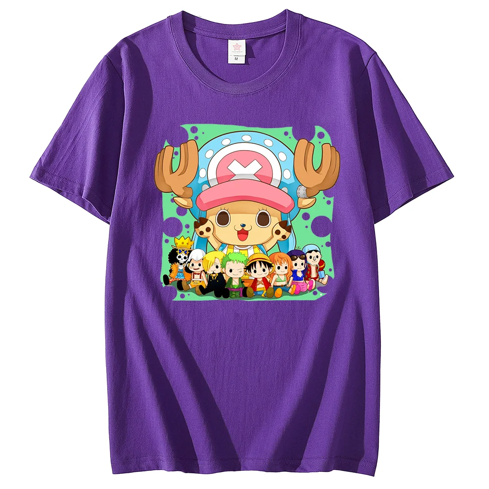 Anime ONE PIECE T-shirt Tony Chopper Printed T-shirt Leisure Sports Street Men's and Women's T-shirt