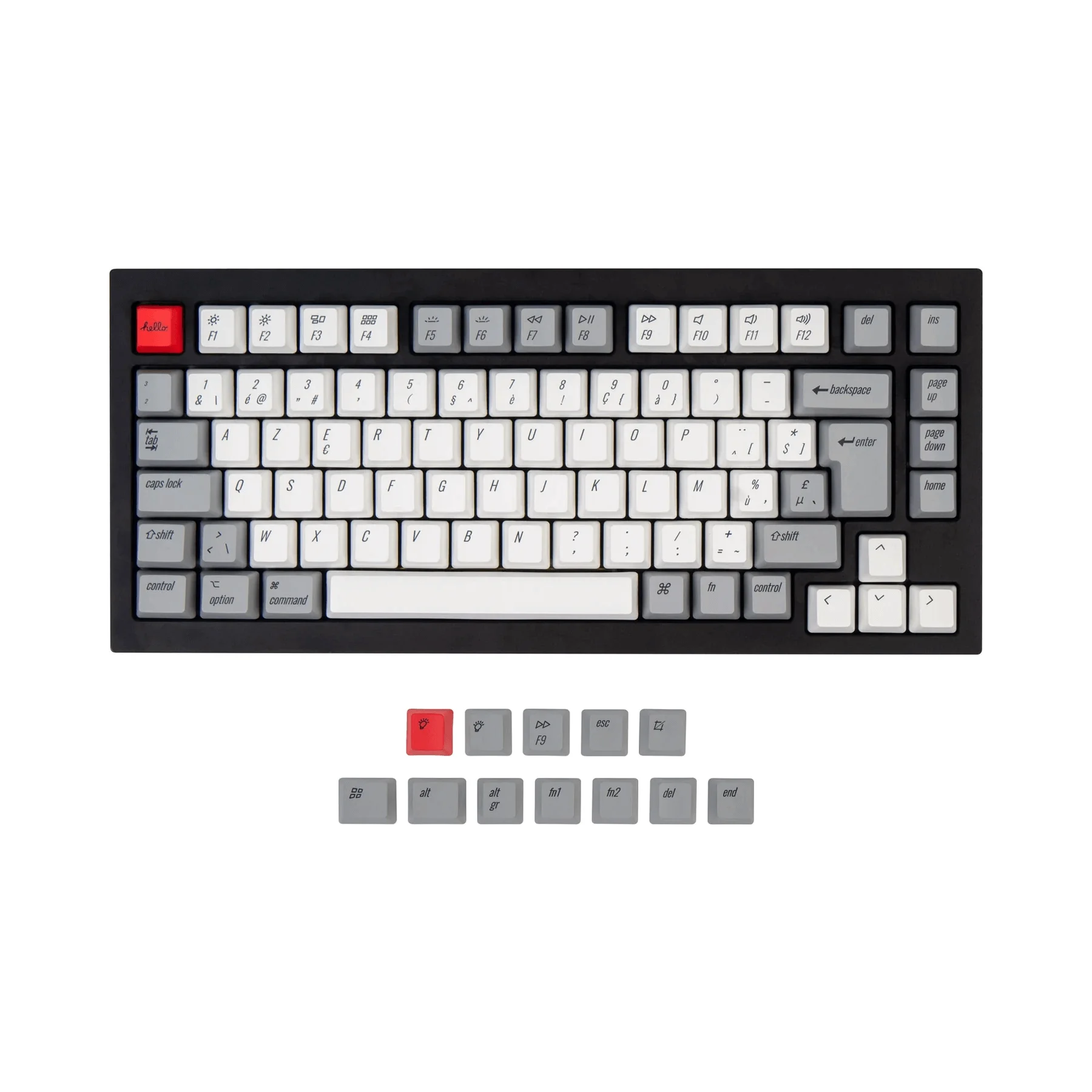 Keychron Belgian-ISO Layout OEM Dye-Sub PBT Keycap Set for Q1 & Q2 & K2 Mechanical Keyboard