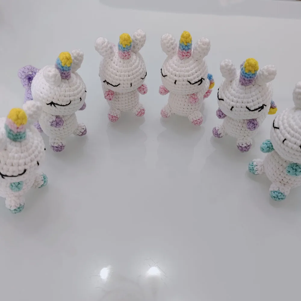 Cartoon Crochet Unicorn Doll, Finished Products, Handle Bag Pendant Accessories, Key Chain Decor, Valentine's Day, Birthday Gift