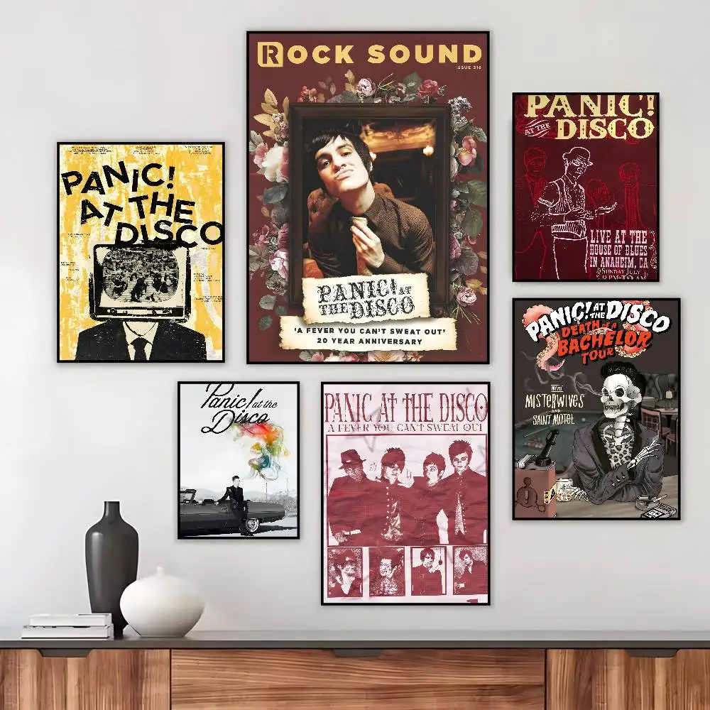 Band Panic! At Rock Music The Disco Fashion Poster Art Canvas Prints Painting Wall Art Pictures for Living Room Decoration
