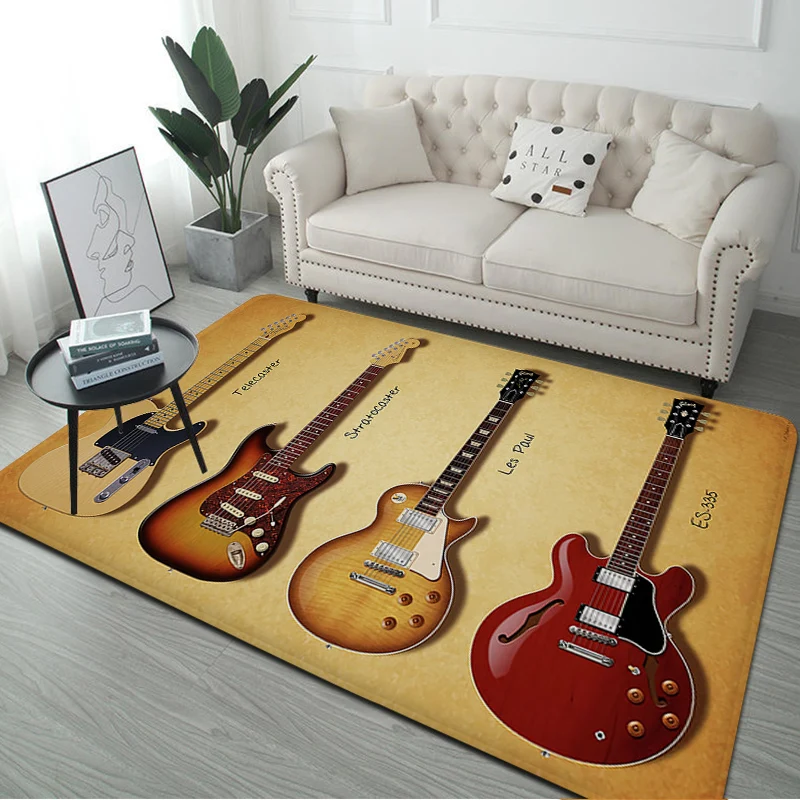 Music Is The Voice Of The Soul Guitar Kitchen Mat Rectangle Anti-slip Home Soft Badmat Front Door Indoor Outdoor Mat Alfombra