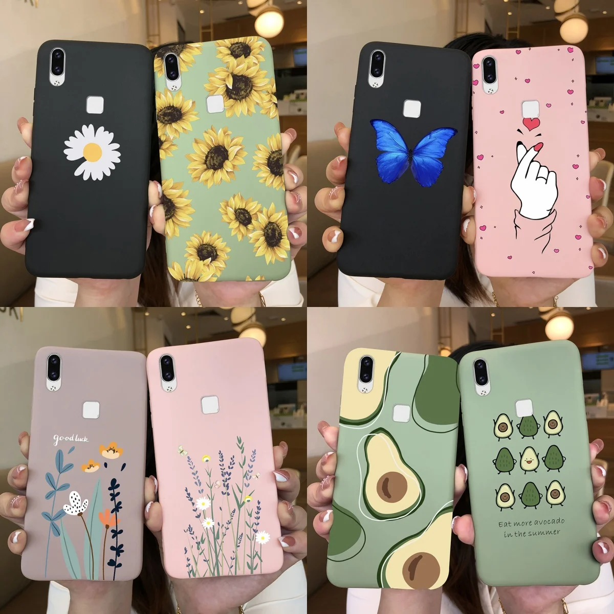 For Vivo V9 Case 1723 Cute Painted TPU Matte Back Cover For Vivo V9 V 9 Youth 1726 1727 VivoV9 vivoY85 Y85 Y 85 Phone Case Funda