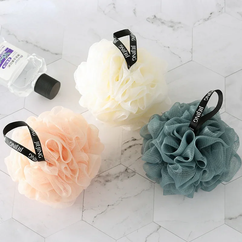 Heallor Mesh Bath Cleaning Brush Shower Puffs Soft Sponge Balls Body Cleaner Exfoliating Scrubbers Bath Flower Bathing Accessori