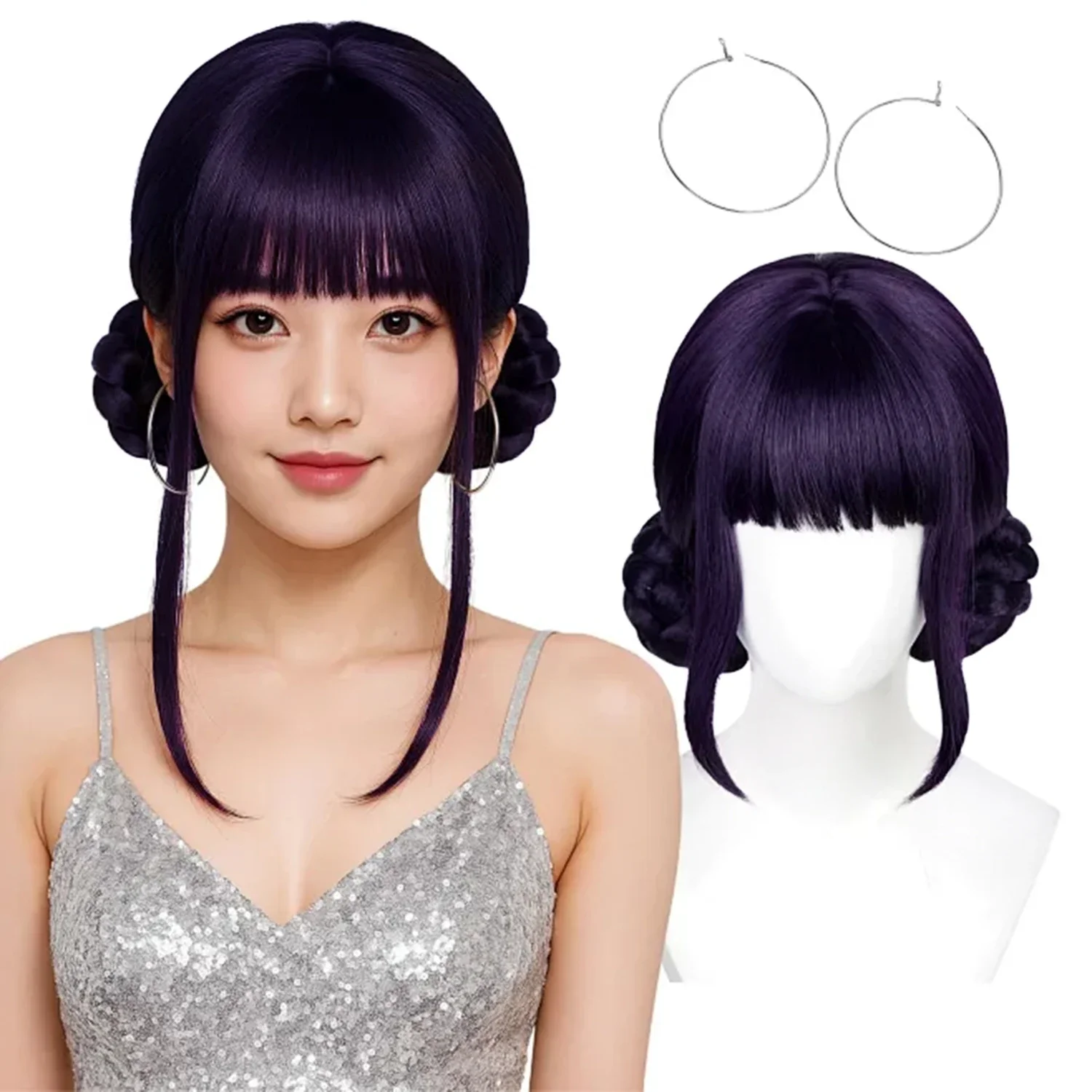 วิกผมวงเกิร์ลกรุ๊ปเคป๊อปจากภาพยนตร์ โซอี้ รูมิ มิรา คอสเพลย์ ฮาโลวีน ผู้หญิง สีแดงกุหลาบ ผสมสีดำ เส้นใยสังเคราะห์