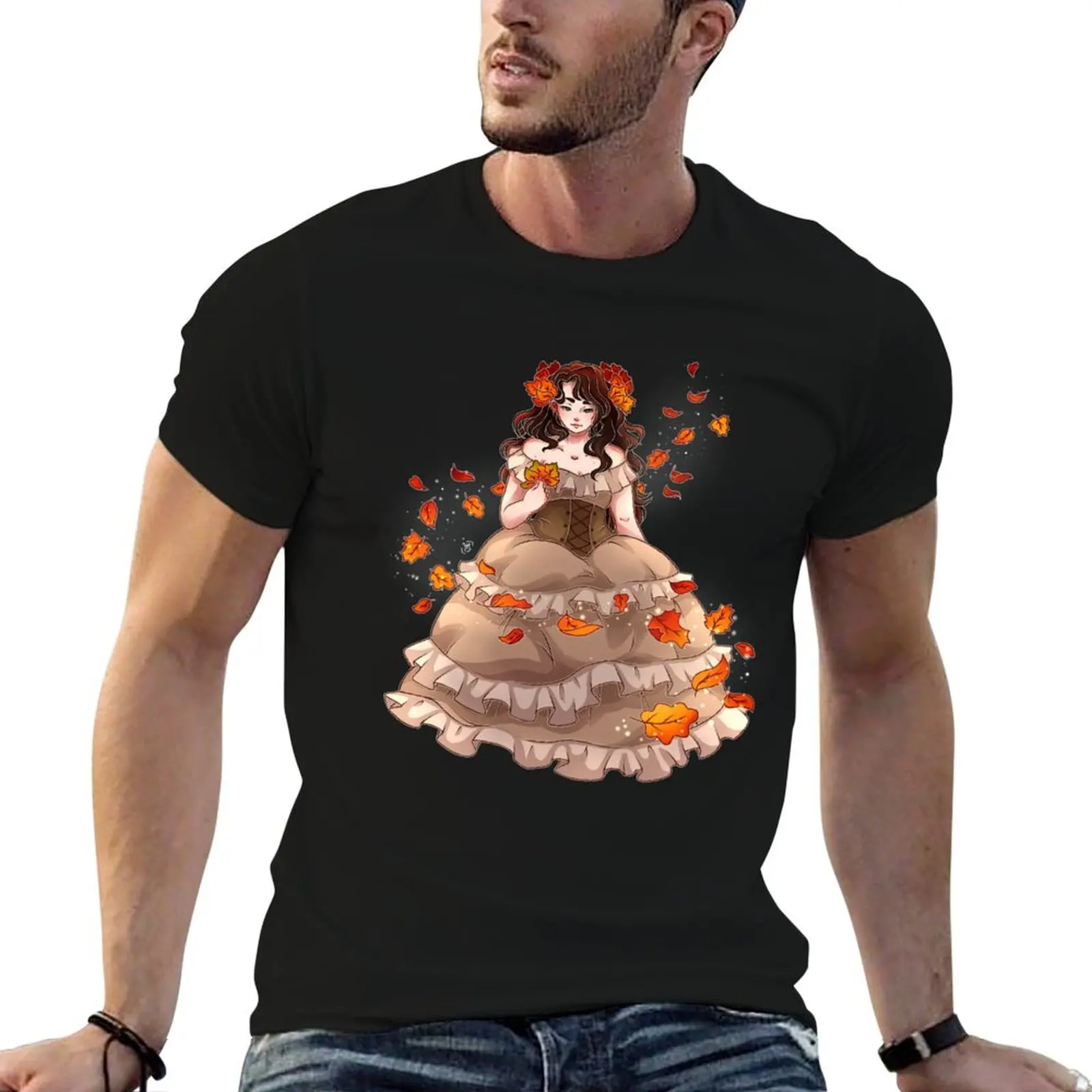 Lady of Autumn T-Shirt anime blanks men graphic t shirts