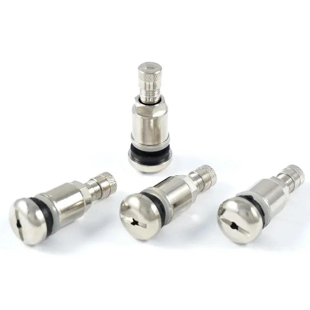 4pcs Car Wheel Tire Valve Cover Metal Valves Chrome Optics Steel Car Rim Valves 11.3mm Auto Replacement Parts ﻿