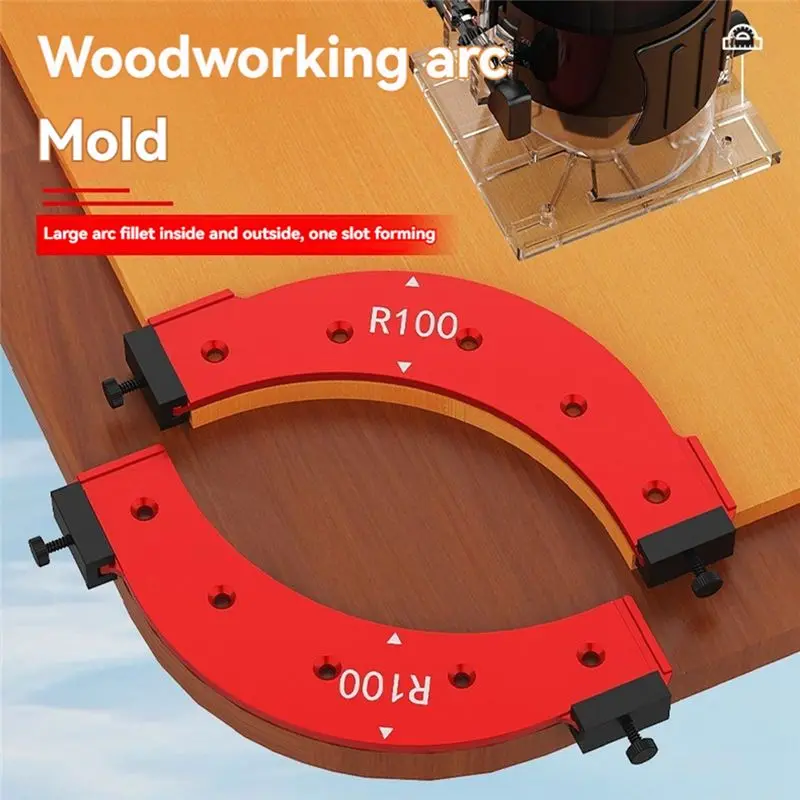Professional 5 Inner/Outer Corner Large Arc Mold Electric Router Slotting Template Woodworking Curved Angle Chamfering Template
