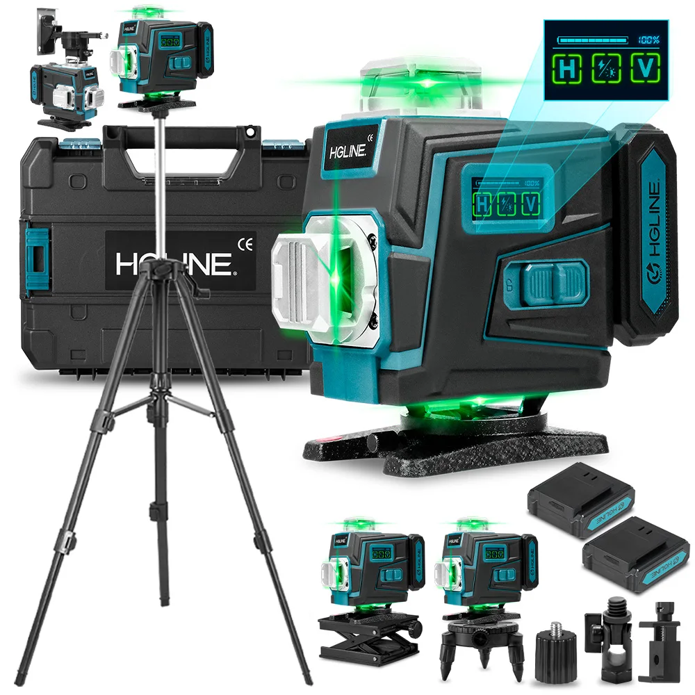 HGLINE niveau Laser professionnel 16 lignes avec trépied 1M et télécommande APP niveau Laser horizontal et vertical auto-nivelant
