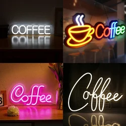 Coffee Bar Neon Sign Accessories Light Up for Wall Decor, Modern Led Sign for Coffee Shop,Small Acrylic Coffee Station Art Decor