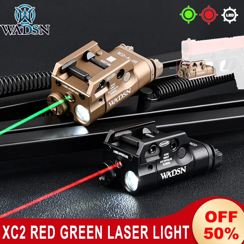 

Wadsn Tactical Upgrade XC2 Laser Light With Red Green Pointer For Glock 17 19 18 Pistol SF XC1 Handgun Lamp Airsoft Fit 20mmRail