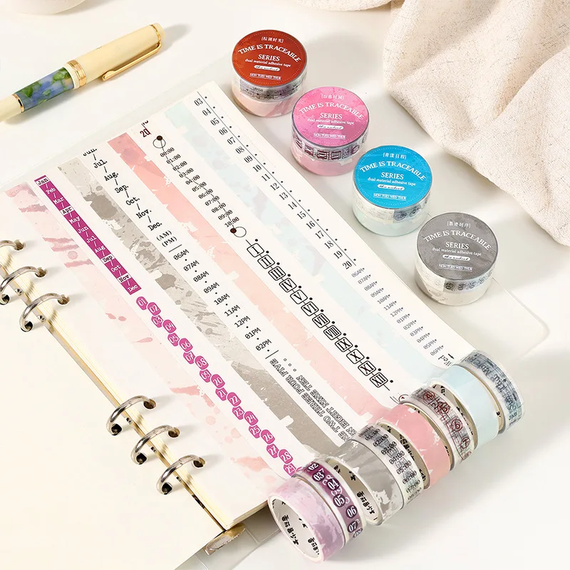 

1 шт./лот, декоративные клейкие ленты, время отслеживания, коллекция, маскирующие ленты, скрапбукинг, сделай сам, бумага, японские наклейки