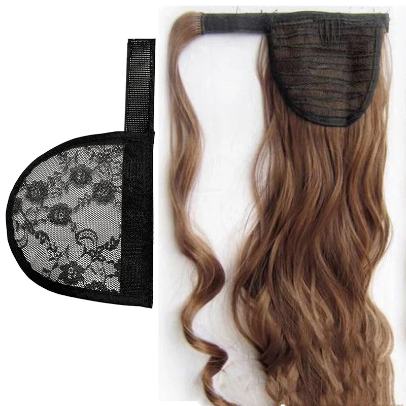 1/5PCS 4X4inch Lace Base Ponytail Net with Magic Buckle for Making wig Hair Extensions And Wig Ponytails