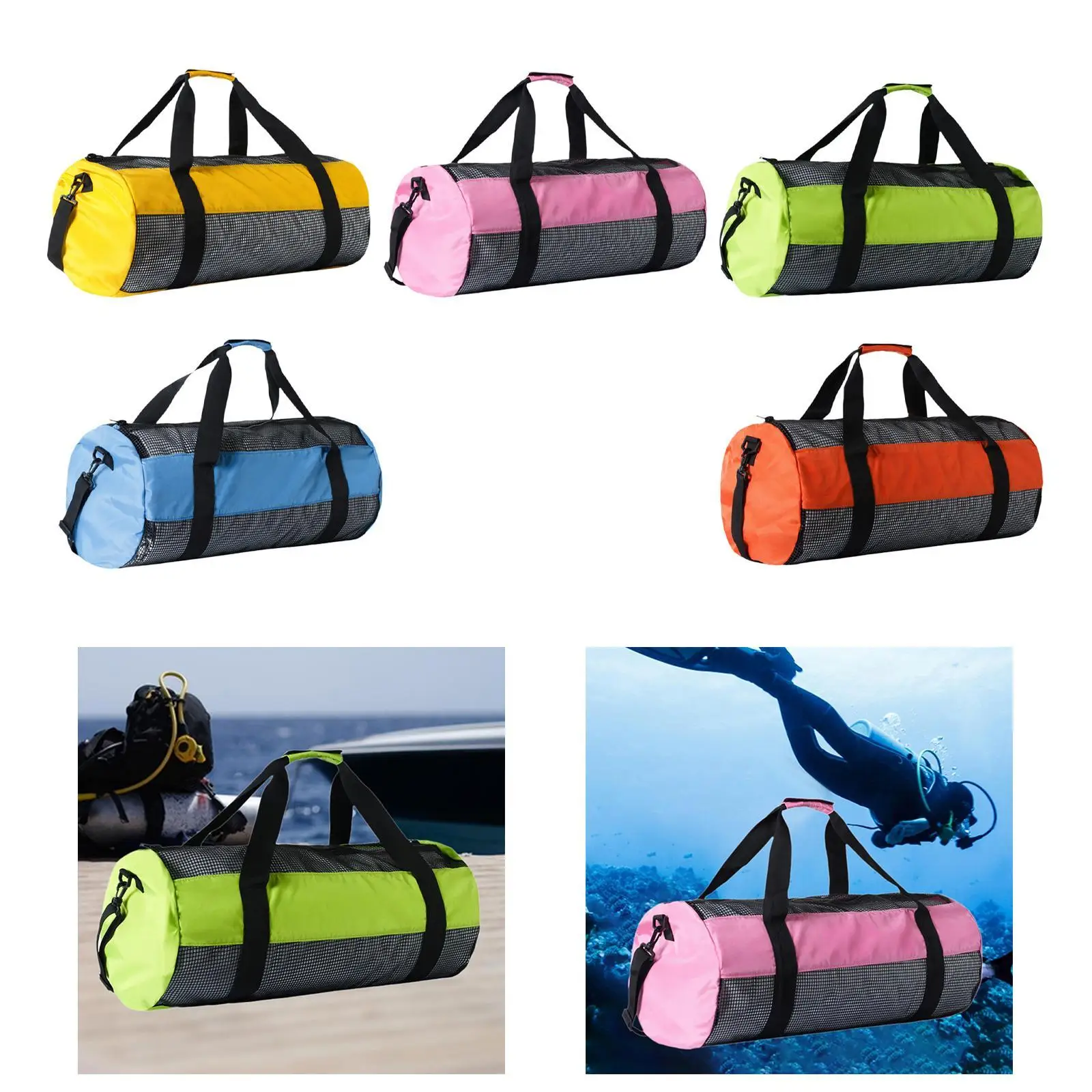 

Mesh Diving Duffle Bag Diving Gear Tote Handbag Versatile Large Capacity Mesh